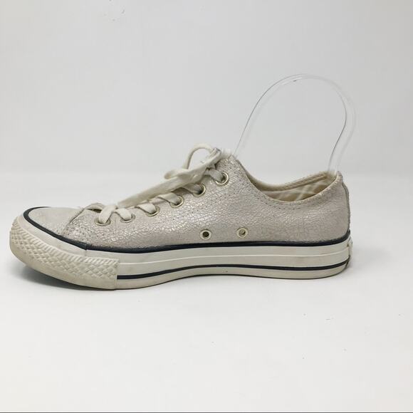 Converse All Stars CAS Crackled iridescent Leather Sneakers Shoes womens 7.5 - Picture 3 of 14